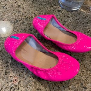 Tieks pink pattened leather flats